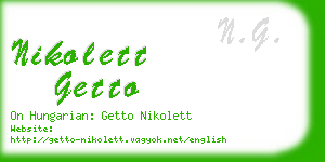 nikolett getto business card